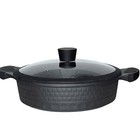 D w Cookware 11inch Low Casserole Pan With Lid Non Stick 4 2qt Black