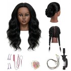 16 Inch 100  Real Human Hair Mannequin Head  Manikin Head With Hair Black-16inch