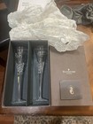 Waterford Bride   Groom 11    Etched Crystal Wedding Flutes  Set Of 2 Unused  