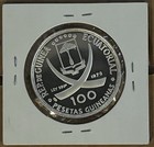 1970 Equatorial Guinea 100 Pesetas Guineanas Proof  999 Silver Coin Km 30