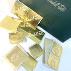 Vintage Marshall Field Green Gift Box 6 X 6 X 4 W  Gold Tags And Stickers