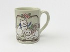 Vintage Otagiri Embossed Cat Cup Mug White Cat Feline Pair White Cats