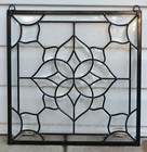 Handcrafted All Clear Stained Glass Panel Beveled Window Panel 16  X 16 