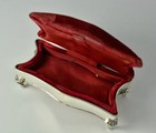 Antique English Unique 925 Sterling Silver Velvet Sewing Needle Box Early 20th C