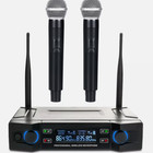 Professional 2 Channel Uhf Wireless Dual Microphone Cordless Handheld Mic System