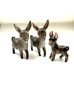 Retired Hagen Renaker Donkey Family Vintage Miniature Figurine