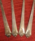 4 Vintage Royal Crest  Castle Rose Sterling Silver Teaspoons  125 Grams