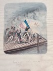 19th C Watercolor Painting Napoleon Battle Of Arcole Italy Waterloo Wellington