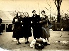 1950s Soviet Man Three Women Posing House Ussr Vtg Snapshot Photo Original