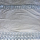 2 Tahari Pillow Shams 100  Cotton White With Blue Lace Border King