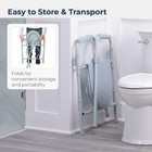 Folding Steel Bedside Commode Chair  Portable Toilet  350 Pound Weight Capacity