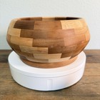 Stunning David Unsworth Handcrafted Segmented Wood Bowl Maple  Eucalyptus  Cherr