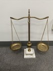 Vintage Italian Brass Balance Scales Of Justice Marble Base Desk Law Decor 19  T