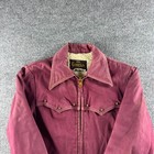 Vintage 60s 70s Campus Jacket Mens 36 Crimson Red Sherpa Wool Western Talon