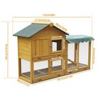 2-tier Wooden Rabbit Hutch Bunny Cage W  Run  Pull-out Tray   Waterproof Roof