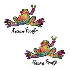 2 Pcs Peace Frog Car Stickers  Multi-color Vinyl Peace Frog Auto Sticker 02