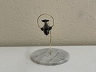 Possibly Inuit Signed Bkp Carving Of Dolphin Or Shark W Gold Wire Mount On Stand