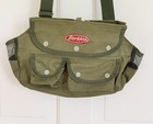 Berkley Canvas Fishing Creel Bag Olive Green  Snap Pockets  Ventilated