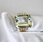 Vtg  1950 s 16 Caret Aquamarine Ring In 13k Gold