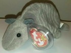 Ty Beanie Baby Tank The Armadillo  1995 - 9 Line With Shell  New Mwmts Plush Toy