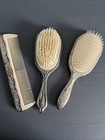Vintage Silver Plated Hair Brush And Comb Set