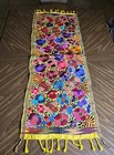 Mexican Embroidered Flora Table Runner Camino De Mesa Bordado  Colorful 50 X 18 