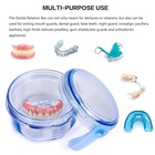 Mckkor Denture Cleaning Cup Leak Proof Portable Holder Retainer Night Guard Blue