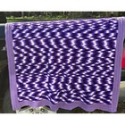 Handmade Crochet Blanket Purple White Geometric Throw Cozy Afghan