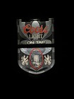 Vintage  coors Light On Tap  Plastic Stained Glass Lighted Shield Bar Sign 18x12