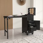 Portable Nail Art Table W led Mirror bluetooth lockable Drawers telescopic Pole