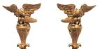 33  Pair Of Vintage Italian Carved Gilt Wood Eagle Wall Sconces