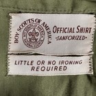 Vintage Boy Scouts Of America Shirt Short Sleeve Olive Green Patches Sanforized