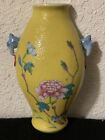 Chinese Antique Porcelain Yellow Color Wall Vase With   Qinglong Mark