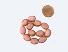 12 Czech Glass Oval Beads Coral Opaque Pink - Picasso 12x9mm