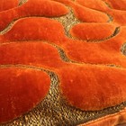 Vintage 60s 70s Velvet Pillow Cover Orange Gold Mod Wave Mcm Hollywood Regency