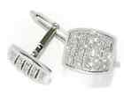 Men s Cufflinks 3ct Round Lab-created Diamond Cluster 14k White Gold Plated