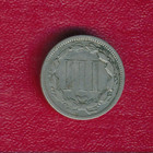 1865 Three Cent Nickel   nicely Circulated   Ships Free  