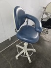 Brewer Dental Assistant Stool - Left Support - Blue Vinyl Material   Great Shape