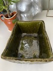 Vintage Pottery Upco  481  Rectangular Green Planter Usa Flower Pot Leaf Design
