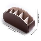 Remote Control Holder Caddy Pu Leather Box  5 Compartment For Media Tv Control