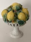 Vintage Italian Lemon Topiary Fruit Bowl Centerpiece Ceramic Painted