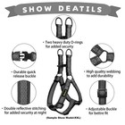Xipebros No Pull Dog Harness Reflective Adjustable - Stops Pulling Choking