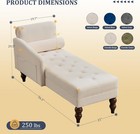 Chaise Lounge Chair Indoor Modern Couch Sofa Bed W  Round Pillow For Living Room