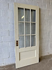 1900s Antique Entry Door Original Craftsman Style Textured Wire Glass Fir Ornate