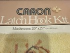 Vintage 1977 Caron Latch Hook Kit Mushrooms 20x27 Rug Wall Hanging Sealed