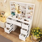 Dressing Table Stool Set With Led Lighted Mirror Vanity Desk Makeup Table