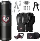 4ft Heavy Punching Bag Set With 12oz Gloves Chains Hand Wraps Unfilled Adults