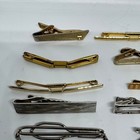 Vintage Tie Clip Bar Lot 10pc Gold Silver Tone Mixed Metal Mid Century Accessory