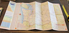 Vtg 1965 Washington Oregon Road Map 18x33  Union 76 Stations Travel Ad