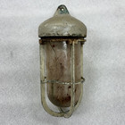Vintage Nautical Caged Wall Light Salvaged Ship Fixture Rusted As-is